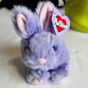 NWT Vintage Puffkins 1998 Bumber Purple Bunny Limited Edition Plush Toy